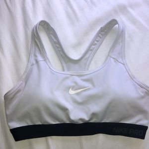 White Nike Pro Sports Bra
